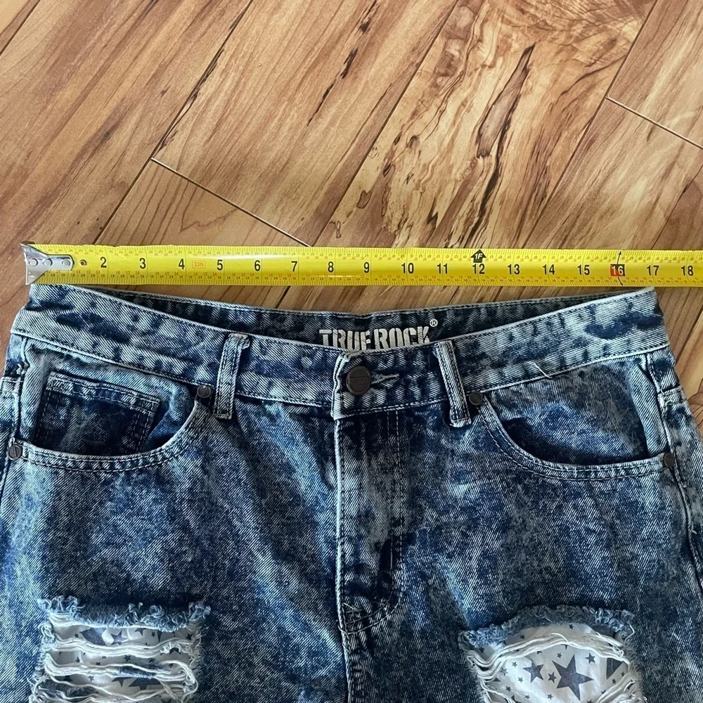 TRUE ROCK Blue Skinny Jeans Distressed Fashion men’s size 34 see measurements